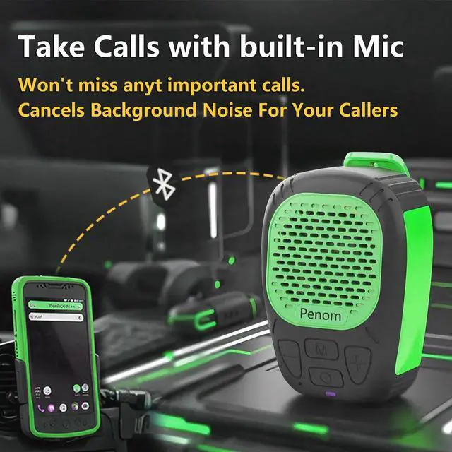 Alt view image 2 of 6 - Wearable Bluetooth Speaker,Clip on Wireless Jobsite Water-Resistant Portable Speaker, Built in Mic for Hands-Free/Call, Suitable for Indoor & Outdoor Use Update Version Green