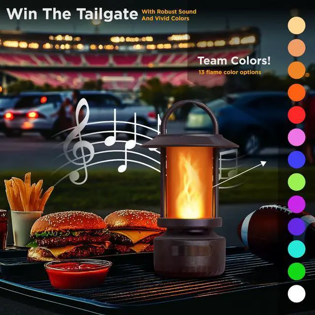 Alt view image 4 of 7 - Bluetooth Outdoor Speakers-Realistic LED Flame with 13Color Options, Powerful 5W Sound,Wireless Outdoor Speakers with Deep Bass for Parties,Camping,Tailgating & Home Ambience (1Pack)