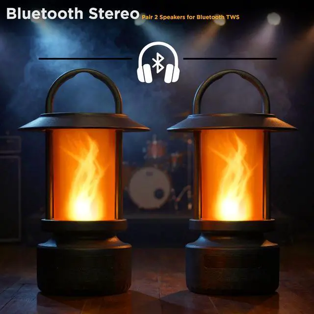Alt view image 6 of 7 - Bluetooth Outdoor Speakers-Realistic LED Flame with 13Color Options, Powerful 5W Sound,Wireless Outdoor Speakers with Deep Bass for Parties,Camping,Tailgating & Home Ambience (1Pack)