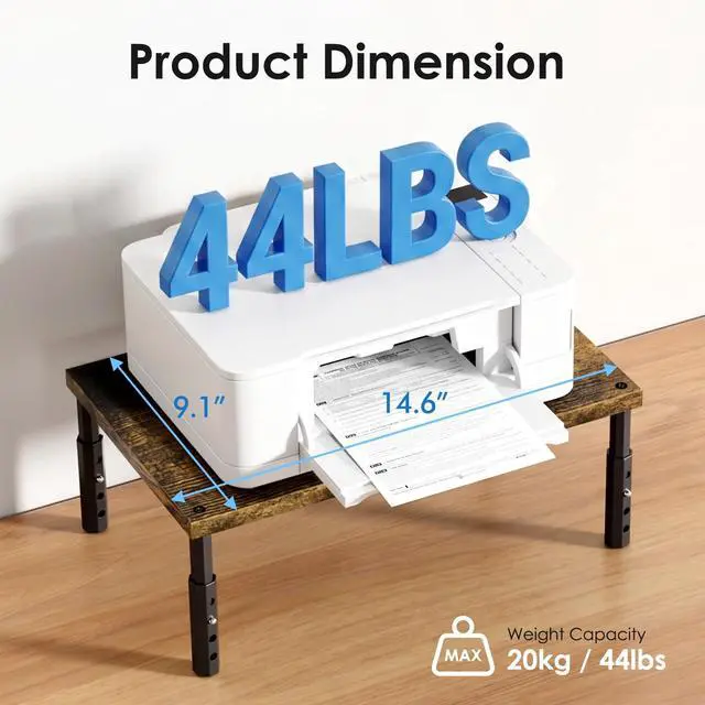 Alt view image 5 of 7 - Adjustable Wood Computer Monitor Stand Riser, Office Desk Organizer and Accessories for Monitor, Laptop, PC, Printer, Office Desk Accessories Workspace Organizer for Home Office Supplies, Brown