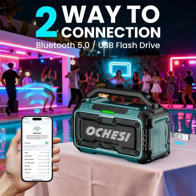 Alt view image 4 of 7 - Cordless Bluetooth Speaker for Makita 18V Batteries, 80W Portable Jobsite Stereo Speaker with Dual Speakers and USB Port, Suitable for Camping, Home, Jobsite and Parties(No Battery/Charger)