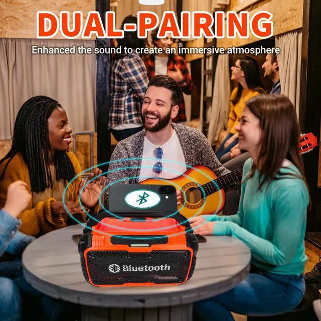 Alt view image 5 of 7 - Cordless Bluetooth Speaker Compatible with Milwaukee 18V Batterty, 80W Portable Jobsite Stereo Speaker with Dual Speakers and USB Port, Suitable for Camping, Home, Jobsite(Tool Only)