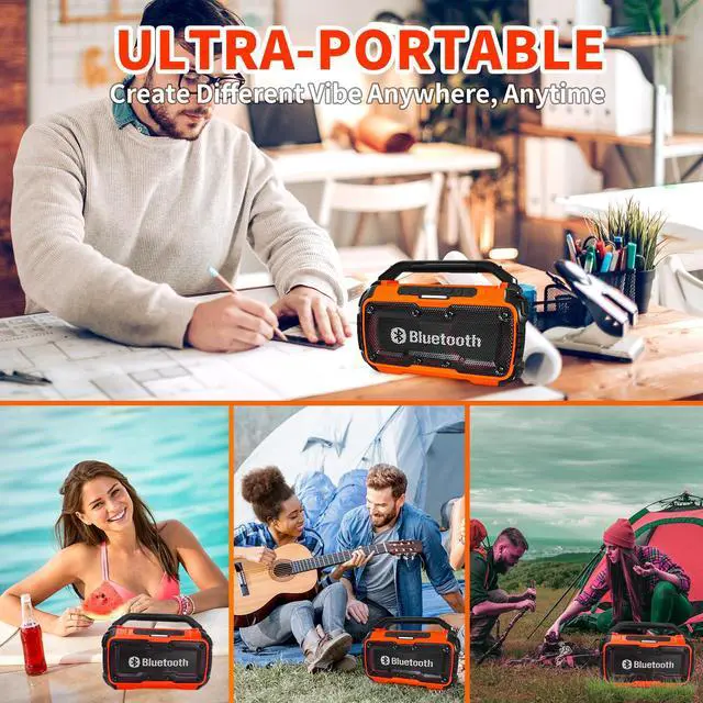 Alt view image 4 of 7 - Cordless Bluetooth Speaker Compatible with Milwaukee 18V Batterty, 80W Portable Jobsite Stereo Speaker with Dual Speakers and USB Port, Suitable for Camping, Home, Jobsite(Tool Only)