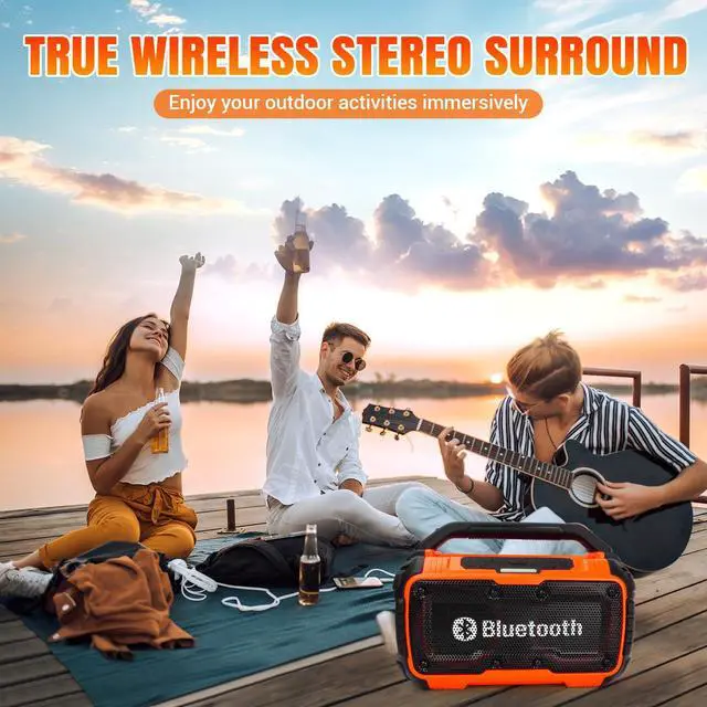 Alt view image 6 of 7 - Cordless Bluetooth Speaker Compatible with Milwaukee 18V Batterty, 80W Portable Jobsite Stereo Speaker with Dual Speakers and USB Port, Suitable for Camping, Home, Jobsite(Tool Only)