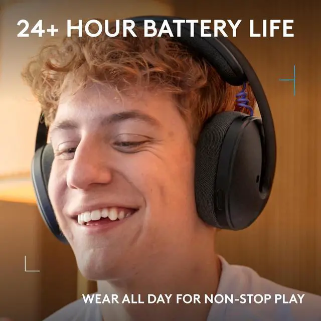 Alt view image 7 of 7 - 325 Lightspeed Wireless Gaming Headset - Black | All-Day Comfort, Built-in Mic with Noise Reduction, 24-Bit Audio, 24+ Hr Battery Life, for PC, PlayStation, Switch, Mobile
