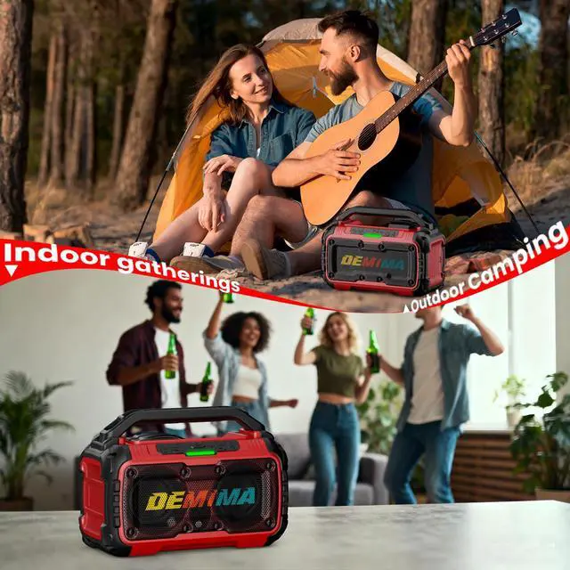 Alt view image 7 of 7 - Cordless Bluetooth Speaker for Milwaukee 18V Batteries, 80W Portable Jobsite Stereo Speaker with Dual Speakers and USB Port, Suitable for Camping, Home, Jobsite and Parties(No Battery/Charger)