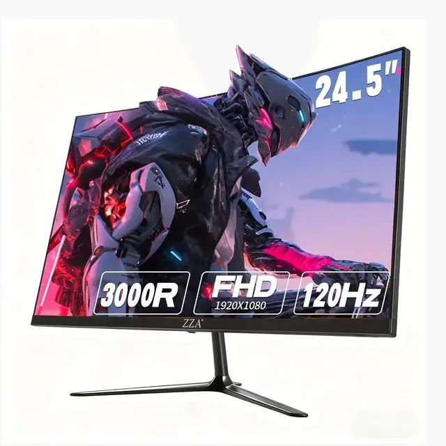 Alt view image 2 of 7 - 24.5 Inch FHD (1920x1080) 120Hz Curved Gaming Monitor, 3000R Curvature VA Panel, 1ms MPRT, AMD FreeSync, Ultra-Thin Bezel, Eye Care, for Esports,PC