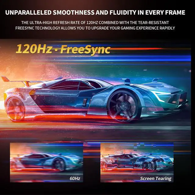 Alt view image 6 of 7 - 24.5 Inch FHD (1920x1080) 120Hz Curved Gaming Monitor, 3000R Curvature VA Panel, 1ms MPRT, AMD FreeSync, Ultra-Thin Bezel, Eye Care, for Esports,PC