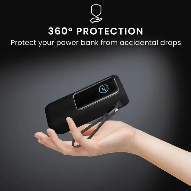 Alt view image 4 of 7 - Case Compatible with Anker Power Bank 25000mAh (A1695H11) - Portable Powerbank Cover - External Battery Charger Bag, Shockproof - Black