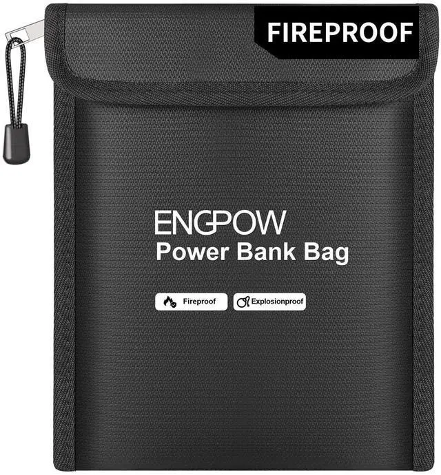 Main image of Fireproof Organizer Travel Bag, Heat InsulatedExplosion-Proof Electronic Carry Case, Portable Home Travel Safe Storage for Power Bank,Phone,Cables,USB Drive and Charging Protection, 9''x7''