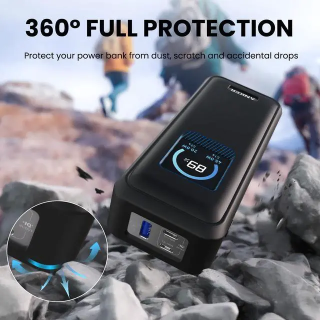Alt view image 3 of 7 - Compatible with Anker Prime Power Bank 26,250Mah 300W Case Cover, Soft Silicone Shockproof Protective Case for Anker 300W Prime Power Bank with Anti-Lost Strap, LCD Display Visible (Black)