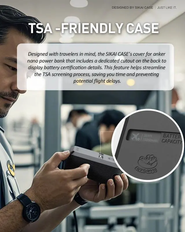 Alt view image 5 of 7 - Silicone Case for Anker Nano Power Bank (10,000mAh 45W) A1638 Protective Cover with Precise Cutouts, Shockproof Scratch-Resistant Dust-Proof for Daily Use & Travel & Flight (Black)