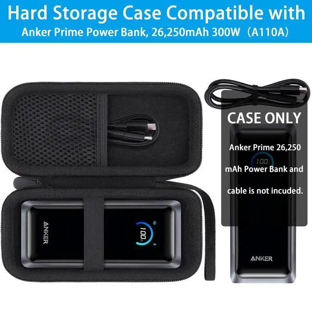 Alt view image 4 of 7 - for Anker Prime Power Bank, 26,250Mah Case, Hard Travel Bag Compatible with Anker Prime Power Bank 26K, 300W, Case Only (Black)