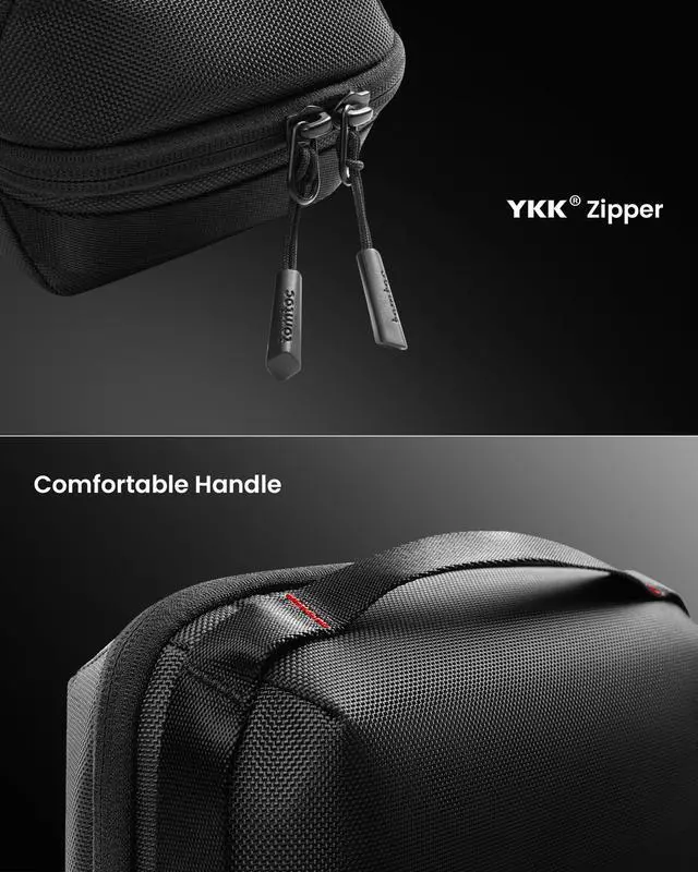 Alt view image 6 of 7 - Electronic Organizer Accessory Pouch for MacBook Charger, Cables, Power Bank, Hard Drive, Cords, Water-resistant Storage Bag with Removable Card Slots for USB Adapter, Memory Card, Black