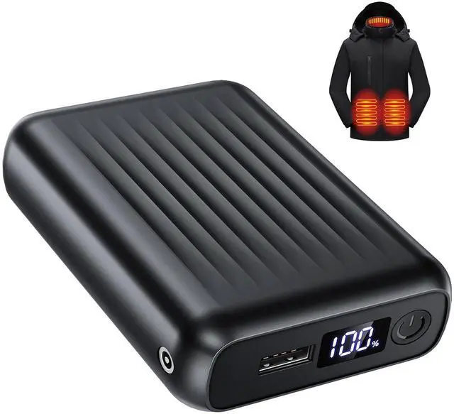 Main image of 12V 18400mAh Heated Jacket Battery Pack, Portable 5V Power Bank, 12V Battery Pack for Heated Jacket with 2 DC Adapter Cables for Genovega, for SOLJIKYE, for Wulcea(No for Milwaukee)