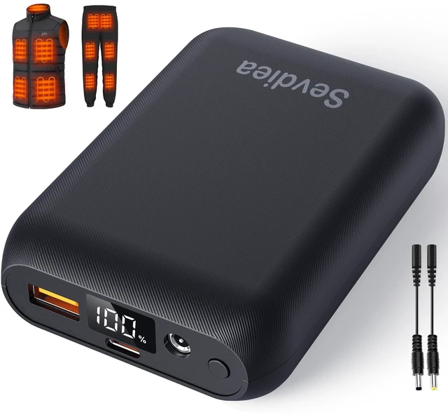 Main image of 16000mAh 7.4V 5V Heated Vest Battery Pack, Battery Pack for Heated Vest Compatible with ORORO, for TODWARM, for Weamest, Rechargeable Power Bank with LED for Arris, for OCQOCQ, for Wulcea