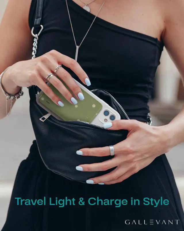 Alt view image 7 of 7 - Magcharge 5000mAh Magnetic Wireless Power Bank MagSafe Compatible Portable Charger with Kickstand & Dual USB-C Ports Slim Fast Charging Battery Pack for iPhone & Samsung Galaxy - Daisy