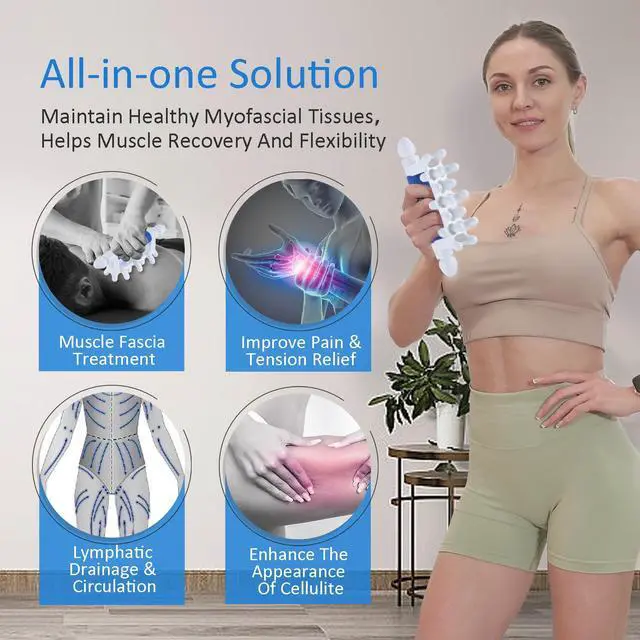 Alt view image 4 of 6 - Fascia Massage Tool Myofascial Release Blaster Tools for Anti-Cellulite Skin Soothing Lymphatic Drainage Trigger Point Deep Tissue Neck,Shoulder,Lower Back,Psoas,Thighs,Butt & Full Body (Blue)