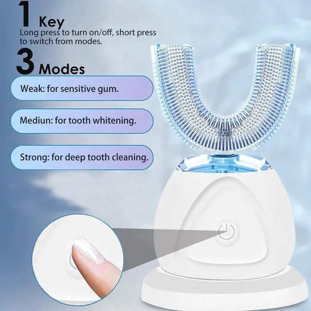 Alt view image 3 of 7 - 360 Ultrasonic Toothbrush, Automatic Toothbrushes Auto Sonic Tooth Brush, Teeth whitening Brush with Timer & Wireless Charging 360° Ultrasonic Electric Toothbrush for Adult