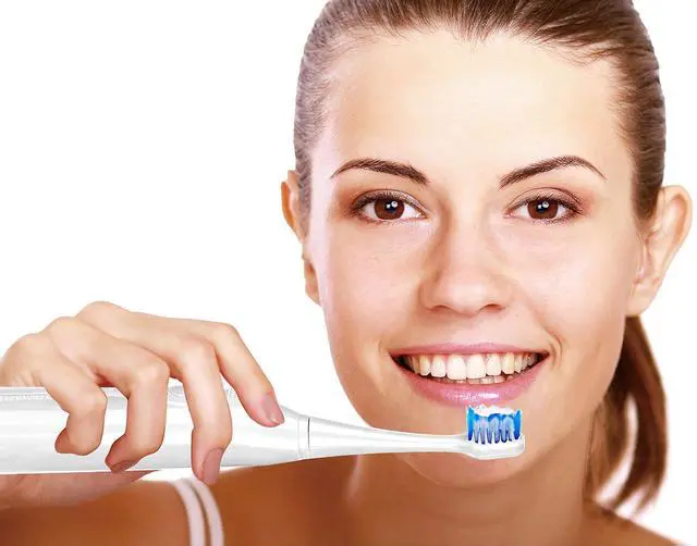 Alt view image 3 of 6 - S430 SmartSeries Electronic Power Rechargeable Sonic Toothbrush with 40,000 Strokes Per Minute, 12 Brush Heads Included (White)