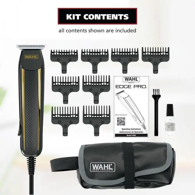 Alt view image 3 of 7 - Edge Pro Bump Free Corded Beard Trimmer for Men Touch Up Trimmer & Grooming Detailer Kit Perfect for Edging Beards, Mustaches, Hair, & Stubble, Model 9686-300