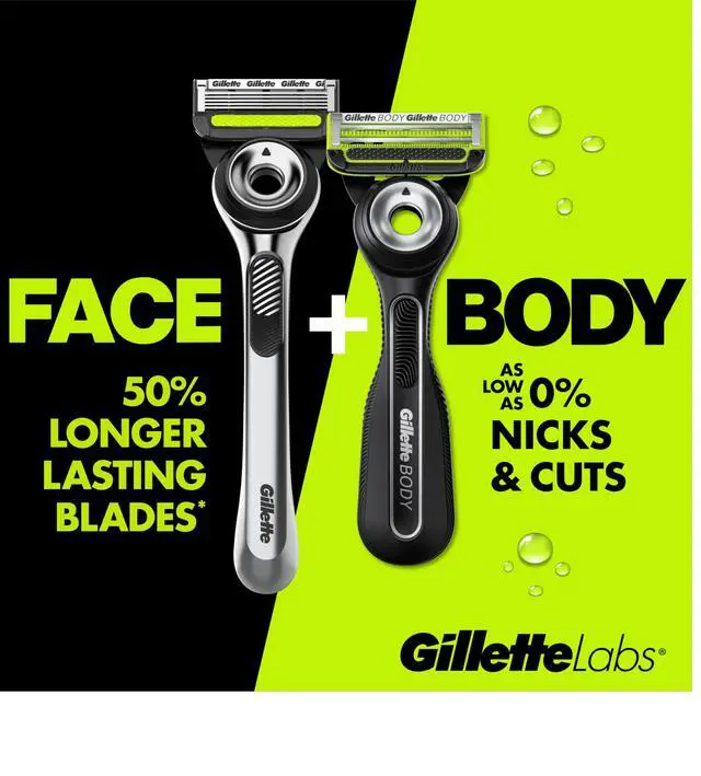 Alt view image 3 of 7 - Labs Razor Duo Pack for Men, 1 Face Razor, 1 Body + Intimate Razor, 4 Razor Blade Refills (2 Face, 2 Body)
