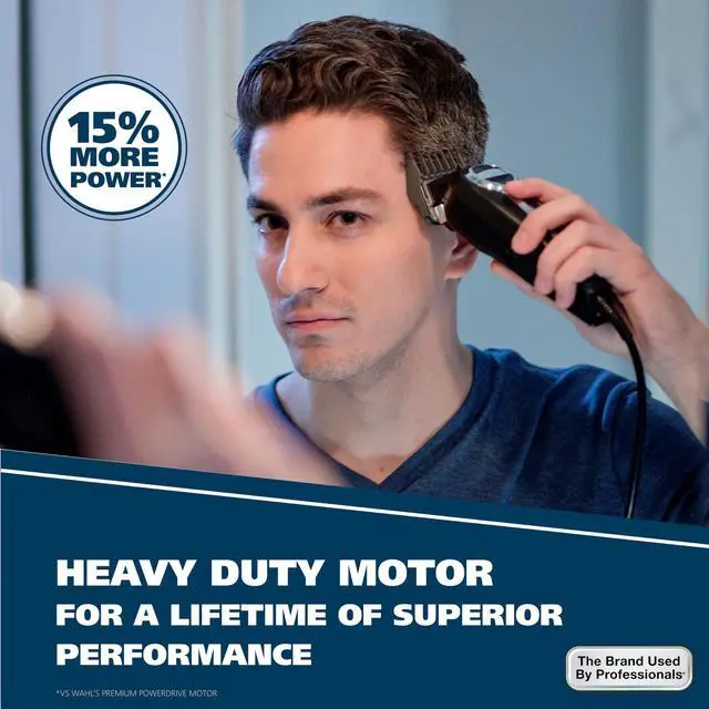 Alt view image 5 of 7 - USA Elite Pro High-Performance Corded Home Haircut & Grooming Kit for Men Electric Hair Clipper Model 3029684