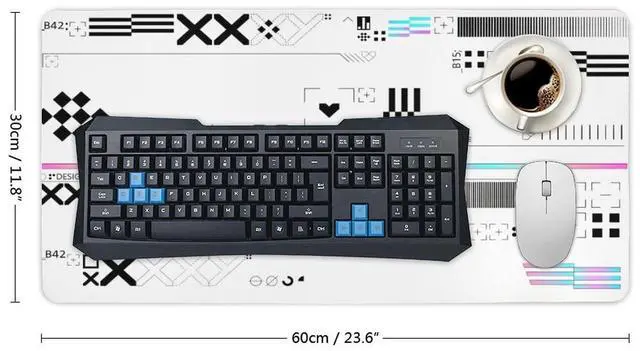 Alt view image 2 of 7 - FPS Game Mouse pad Black and White with Personalized Game E-Sports Non-Slip Rubber Mouse Office mat Mouse pad with Computer Personalized Office Home 11.8 * 23.6 inches
