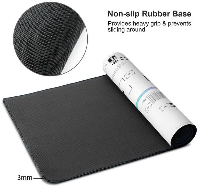 Alt view image 3 of 7 - FPS Game Mouse pad Black and White with Personalized Game E-Sports Non-Slip Rubber Mouse Office mat Mouse pad with Computer Personalized Office Home 11.8 * 23.6 inches