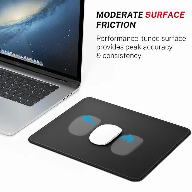 Alt view image 2 of 6 - Essential Gaming Mouse Pad, 40% Expanded Size, 12.6 x 10.8 in, Black