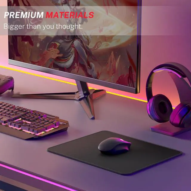 Alt view image 6 of 6 - Essential Gaming Mouse Pad, 40% Expanded Size, 12.6 x 10.8 in, Black
