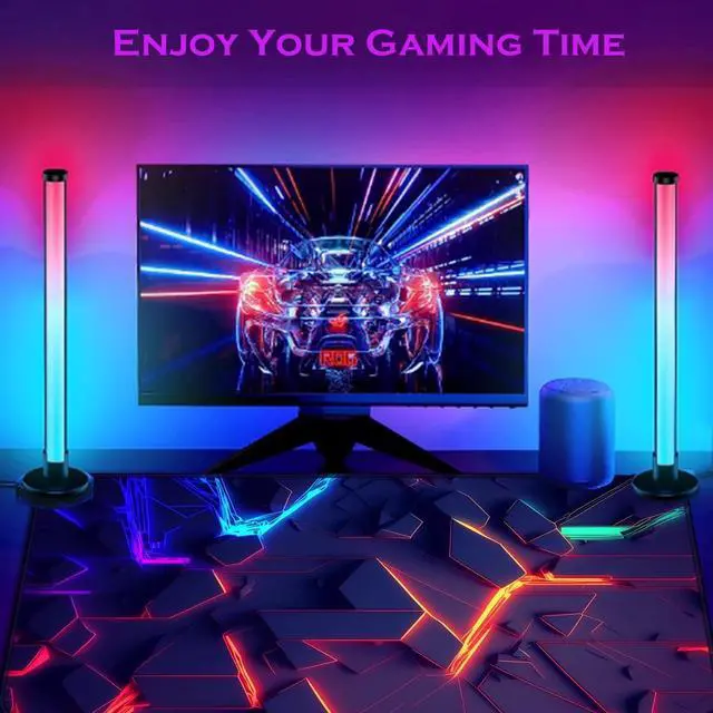 Alt view image 4 of 7 - 3D Neon Geometric Gaming Mouse Pad Blacklight Large Extended Glow in the Dark Waterproof E-Sports Desk Mat with Non-Slip Base for Gamers & Office - 31.5" x 11.8"