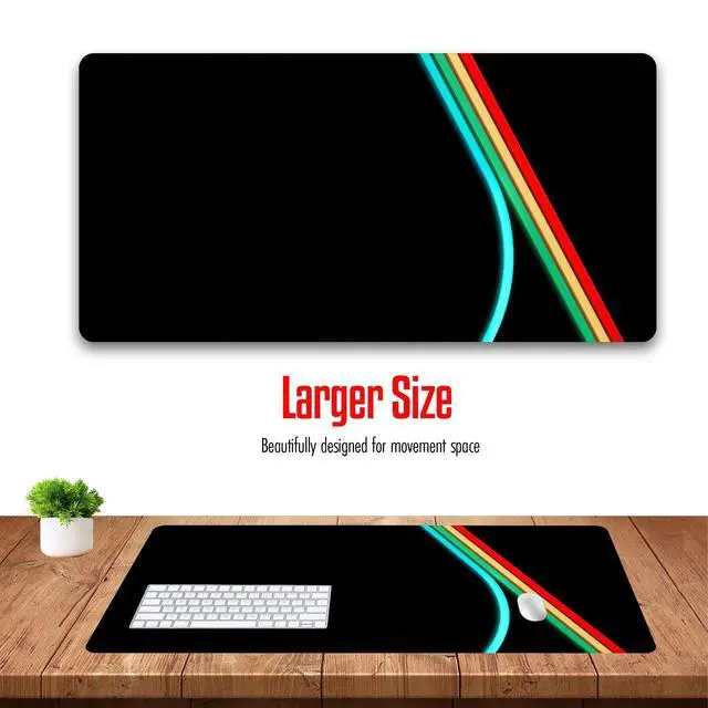 Alt view image 3 of 6 - ARC Neon Gaming Mouse Pad XXL Extra Large Extended Non Slip - XL Mouse Mat, Black, Red, Green, Blue Microfiber Cloth, Rubber, 31.5 x 15.7 in