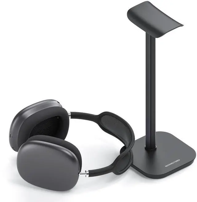 Main image of Headphone Stand, Desktop Headset Holder Heavy Base Desk Earphone Stand Aluminum Gaming Headset Hanger Rack for AirPods Max, AirPods, AirPods Pro, Sony, Beats, Bose, Razer and More(Black)
