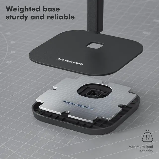 Alt view image 4 of 7 - Headphone Stand, Desktop Headset Holder Heavy Base Desk Earphone Stand Aluminum Gaming Headset Hanger Rack for AirPods Max, AirPods, AirPods Pro, Sony, Beats, Bose, Razer and More(Black)