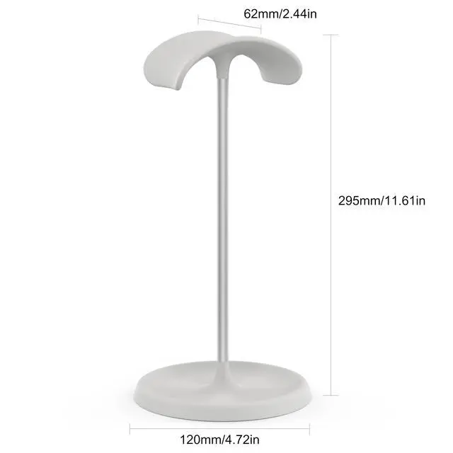 Alt view image 2 of 7 - Headphone Stand, Desktop Headset Holder with Headphone Cable Storage Clip, Heavy Duty Gaming Earphone Stand with Base Curved Storage for AirPods Max, Beats, Bose,Sony and MoreWhite