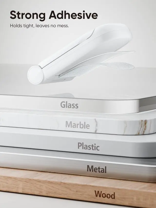 Alt view image 4 of 7 - Headphone Stand, Headset Stand Foldable Sticky, Headphone Holder Hook Mount with Non-Slip Silicone, Adhesive Earphone Desk Hanger Clip Space-Saving for Airpods Max, All Earphones-White