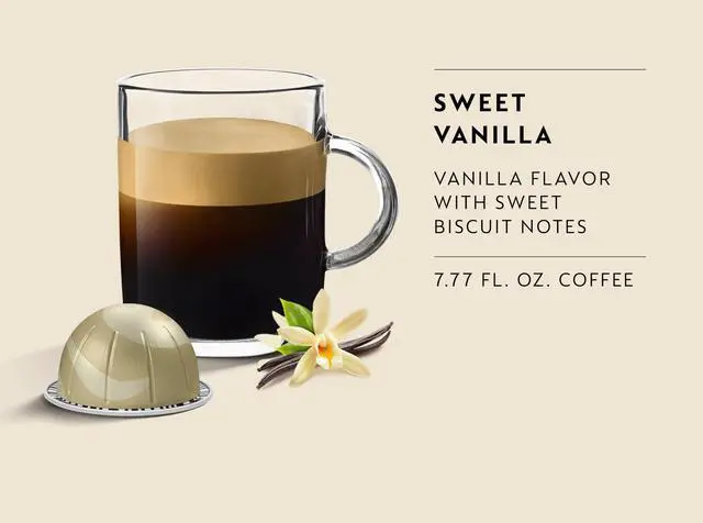 Alt view image 3 of 7 - Capsules Vertuo, Sweet Vanilla, Medium Roast Coffee, 30 Count Coffee Pods, Brews 7.8oz.