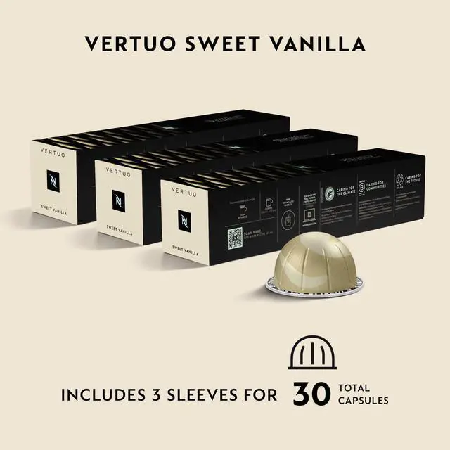 Alt view image 4 of 7 - Capsules Vertuo, Sweet Vanilla, Medium Roast Coffee, 30 Count Coffee Pods, Brews 7.8oz.