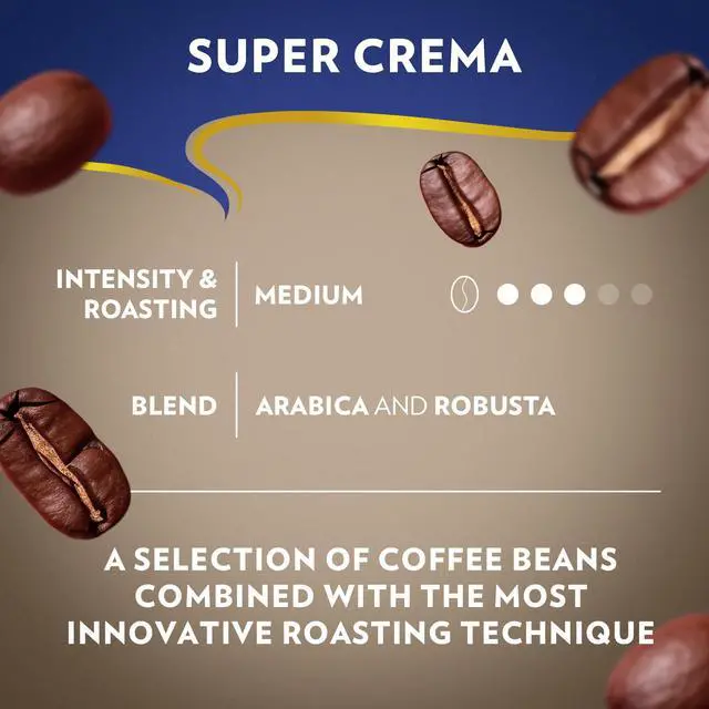 Alt view image 6 of 7 - Super Crema Whole Bean Coffee, Medium Espresso Roast, Arabica and Robusta Blend, 2.2 lb Bag, Package May Vary (Pack of 1)