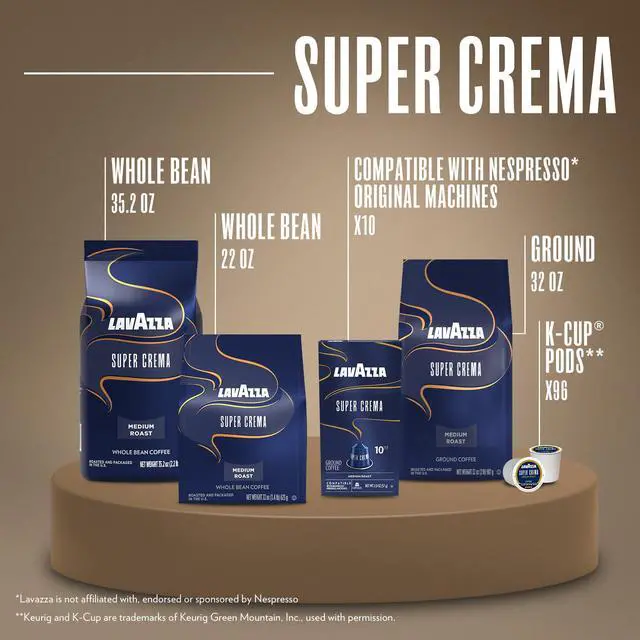 Alt view image 7 of 7 - Super Crema Whole Bean Coffee, Medium Espresso Roast, Arabica and Robusta Blend, 2.2 lb Bag, Package May Vary (Pack of 1)