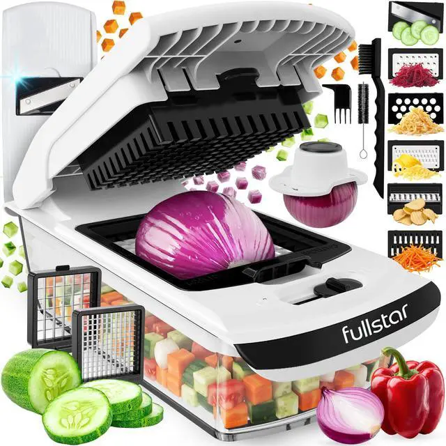Main image of Pro Original Vegetable Chopper & Mandoline - Chopper & Mandoline Lids - Food Chopper with Container, Fruit Slicer, Onion Dicer - All-in-One Prep Tool - Kitchen Gadgets & Gifts (8 in 1, White)