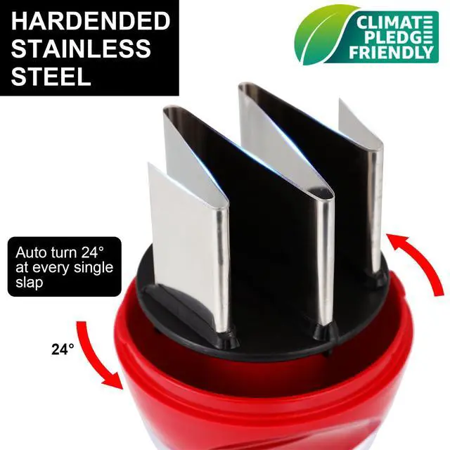 Alt view image 3 of 7 - Food Chopper, Easy to Clean Manual Hand Vegetable Chopper, Dishwasher Safe Slap Onion Cutter for Veggies Onions Garlic Nuts Salads Red