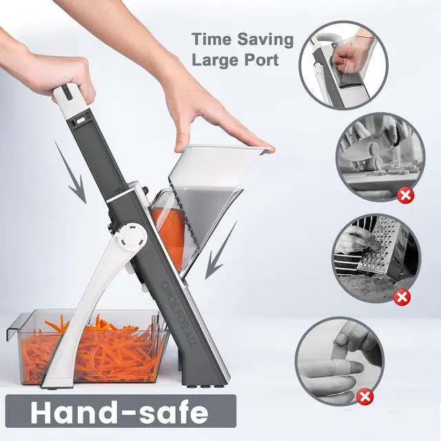 Alt view image 2 of 6 - Safe Mandoline Slicer Plus for Kitchen Adjustable Vegetable Slicer