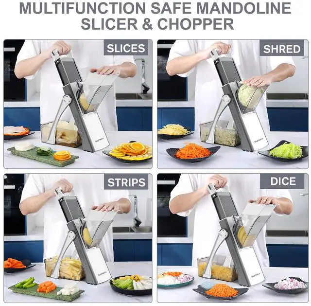 Alt view image 3 of 6 - Safe Mandoline Slicer Plus for Kitchen Adjustable Vegetable Slicer