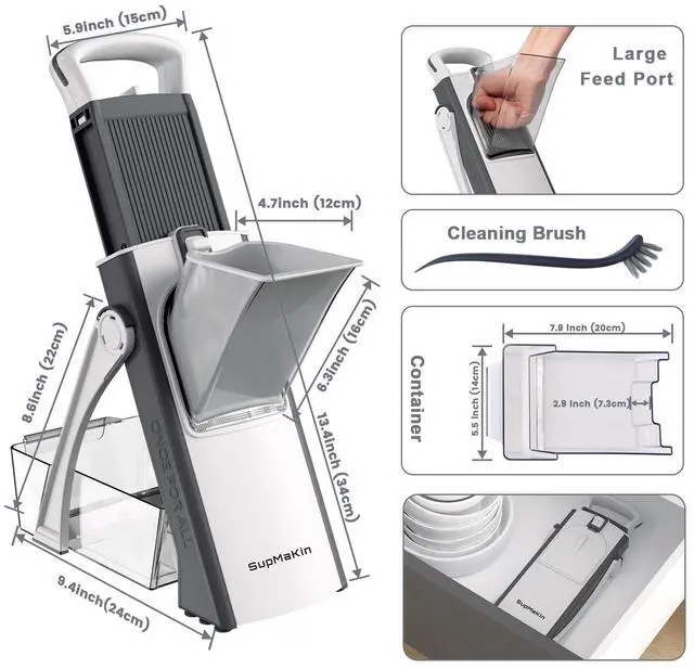 Alt view image 5 of 6 - Safe Mandoline Slicer Plus for Kitchen Adjustable Vegetable Slicer