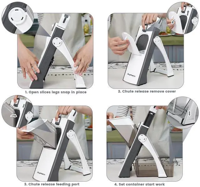 Alt view image 6 of 6 - Safe Mandoline Slicer Plus for Kitchen Adjustable Vegetable Slicer