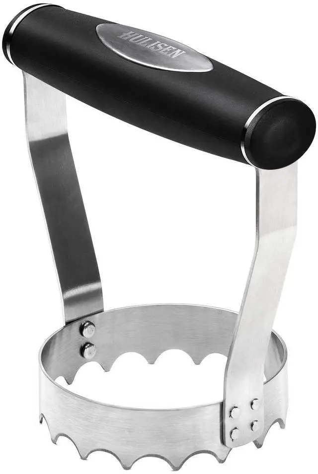 Main image of Cutlery Serrated Food Chopper, 3 Inch Stainless Steel Manual Hand Chopper with Grip Handle & Serrated Tooth Edge, Handheld Chopper, Chop Cabbage, Egg, Nut, Ground Meat, Vegetable for Salad