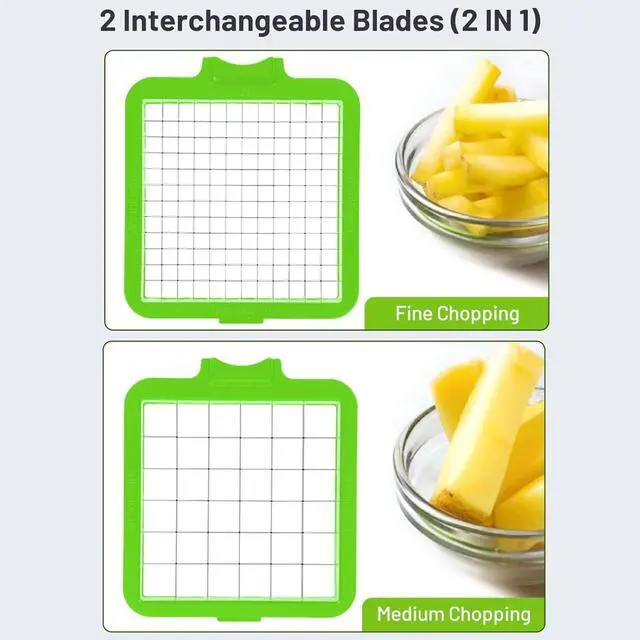 Alt view image 2 of 7 - 2-in-1 Vegetable Dicer, Onion Chopper, 1.5L Container, Gray Green