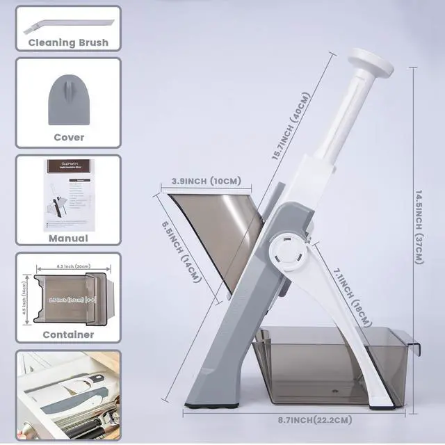 Alt view image 6 of 6 - Safe Mandoline Slicer for Kitchen, Potato Slicer for Chips, Vegetable & Food Cutter,Thickness Adjustable 0.1-8 mm, Kitchen Faster Slice Artifact (Only Slicer)